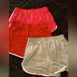 Pink,Red,Gray shorts